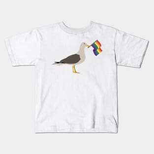 Seagull Holding Classic Pride Flag Kids T-Shirt